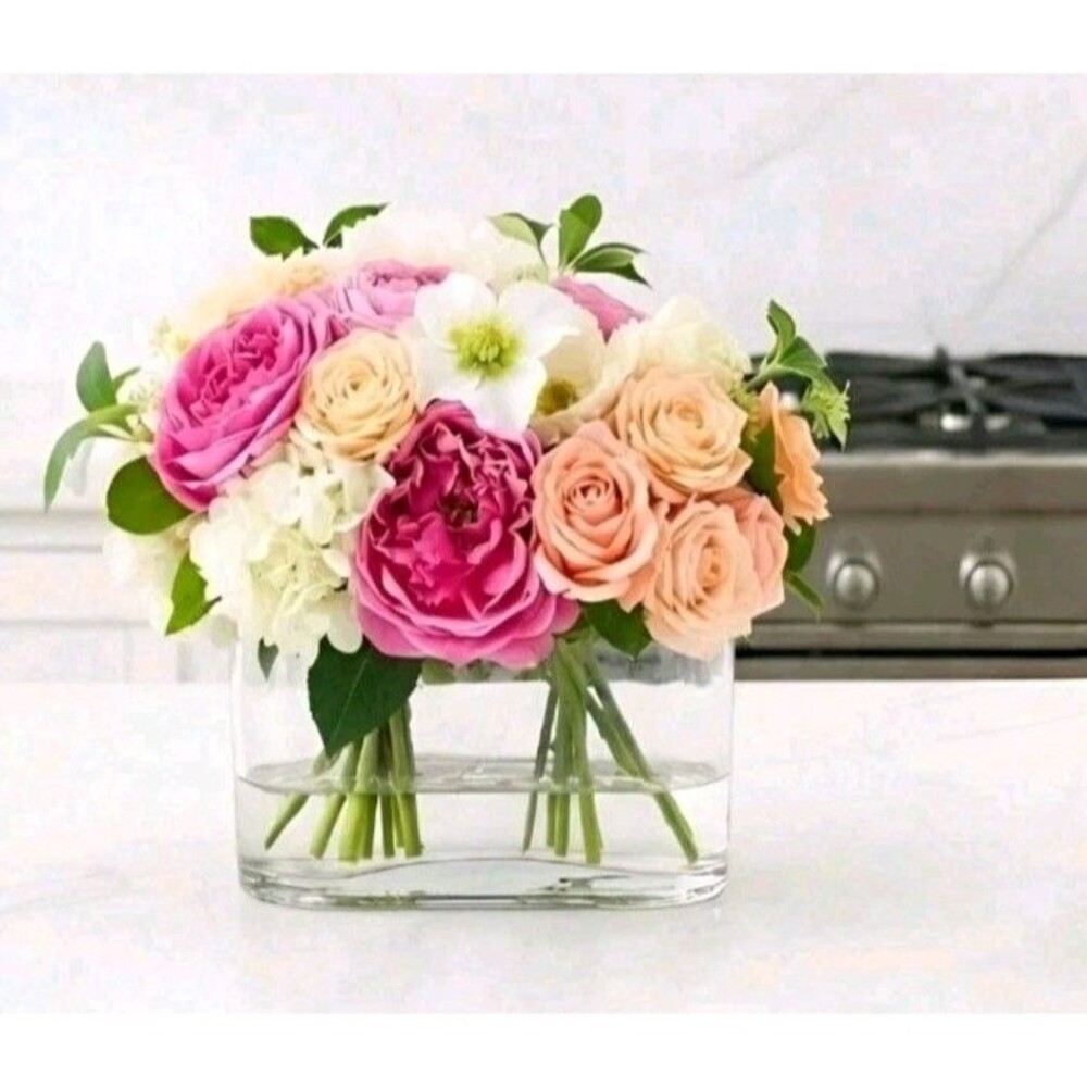 Faux 10” Mixed Rose & Hydrangea Arrangement